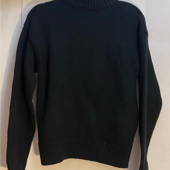 English Factory Woman’s Heart Pom Black Sweater Size Medium NWT - Picture 7 of 15